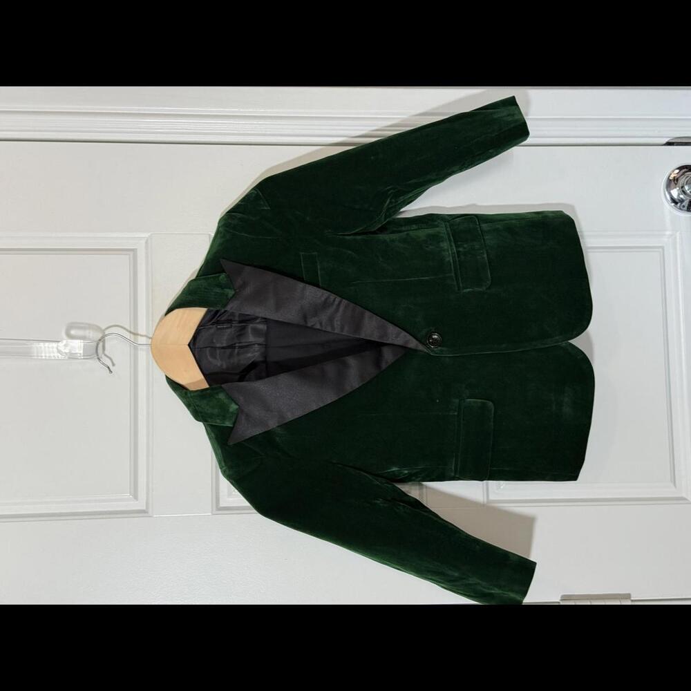 Mage Male Suits for Boy Green Velvet 2 Pieces Size 6